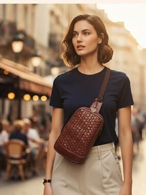 Genuine Leather Crossbody Shoulder Bag – Premium Unisex Everyday Bag with Adjust